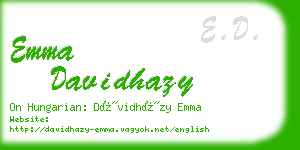 emma davidhazy business card